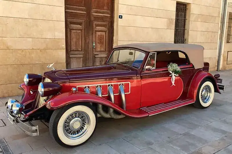 Duesenberg Convertible 1933 rojo en Gandía
