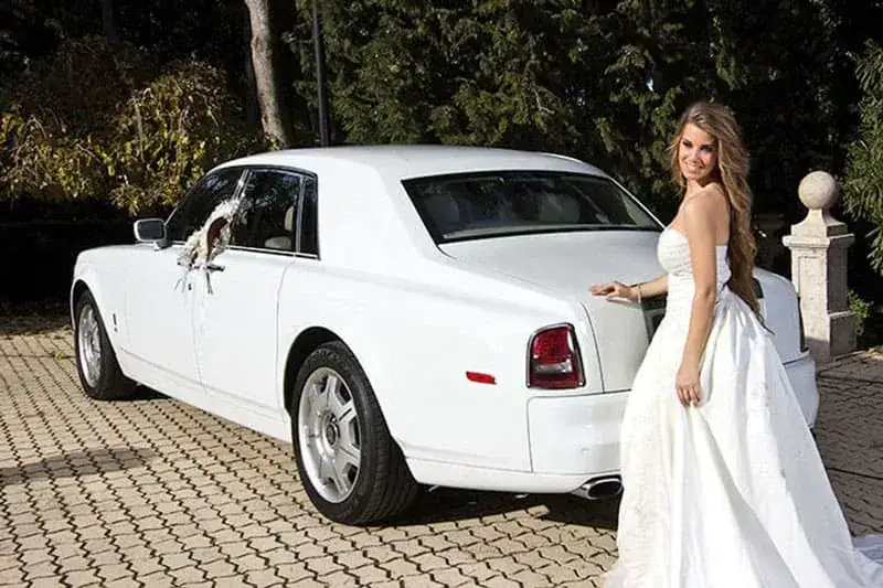Rolls Royce Phantom blanco clásico para bodas