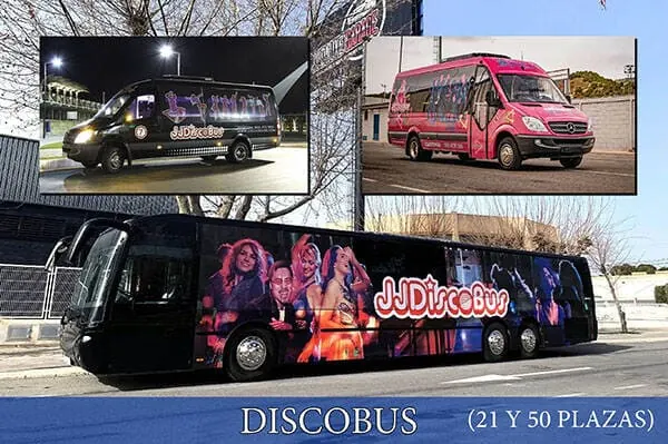 Disco Bus limobus 21 y 50 plazas para bodas y eventos en Valencia