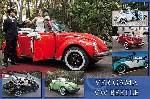 Volkswagen Beetle rojo descapotable clásico para bodas eventos y rodajes en Valencia